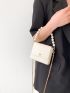 PU Square Bag Chain White