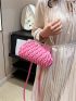 PU Ruched Bag Kiss Lock Pink