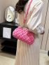 PU Ruched Bag Kiss Lock Pink