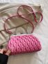 PU Ruched Bag Kiss Lock Pink