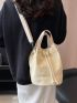 Small Bucket Bag Drawstring Solid Color