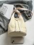 Small Bucket Bag Drawstring Solid Color