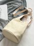 Small Bucket Bag Drawstring Solid Color