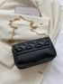 Mini Square Bag Geometric Embossed Flap Chain Strap