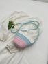 Small Straw Bag Faux Pearl Decor Flap