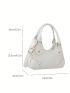 Studded Decor Shoulder Bag Small White