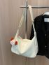 Minimalist Hobo Bag Small With Bag Charm Zipper