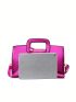 Artificial Patent Leather Square Bag Crocodile Embossed Medium