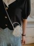 Beaded Satchel Bag Mini With Inner Pouch, Clear Bag
