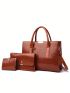 3pcs Bag Set Tote Clutch Bag Card Holder Elegant, Best Work Bag For Women