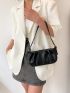 Fashion Solid Color Ruched Bag Baguette Bag Women's Bag Shoulder Bag