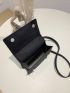 Mini Square Bag Black Chain Decor Flap For Daily