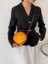 Mini Dome Bag Orange Chain Strap