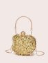 Mini Box Bag Sequin & Pearl Decor Glamorous