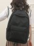 Minimalist Classic Backpack Waterproof Black Preppy