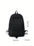 Minimalist Classic Backpack Waterproof Black Preppy