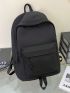 Minimalist Classic Backpack Waterproof Black Preppy