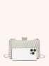 Mini Box Bag Pearl & Rhinestone Decor Glamorous