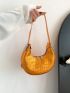 Crocodile Embossed Hobo Bag Small Funky