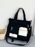 Small Tote Bag Colorblock Double Handle