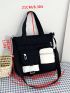 Small Tote Bag Colorblock Double Handle