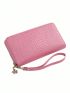 Fashion Pu Crocodile Embossed Women Long Wallet Zipper Around