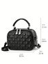 Small Square Bag Quilted Top Handle Zipper