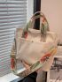 Medium Shopper Bag Flower Pattern Strap