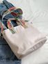 Medium Shopper Bag Flower Pattern Strap