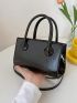 Mini Square Bag Double Handle PU Minimalist