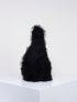 Small Top Handle Bag Fluffy Black