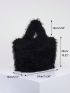 Small Top Handle Bag Fluffy Black