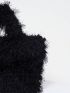 Small Top Handle Bag Fluffy Black