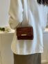 Mini Square Bag Crocodile Embossed Flap Chain Strap For Daily