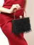 Mini Box Bag Fringe Decor Top Handle For Party