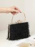 Mini Box Bag Fringe Decor Top Handle For Party