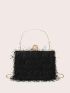 Mini Box Bag Fringe Decor Top Handle For Party