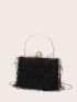 Mini Box Bag Fringe Decor Top Handle For Party