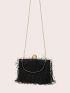 Mini Box Bag Fringe Decor Top Handle For Party