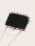 Mini Box Bag Fringe Decor Top Handle For Party