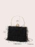 Mini Box Bag Fringe Decor Top Handle For Party