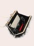 Mini Box Bag Fringe Decor Top Handle For Party