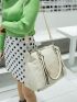 Small Shoulder Tote Bag Zipper Front Decor Double Handle For Daily