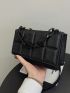 Mini Square Bag Black Chain Decor Flap For Daily