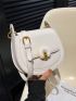 Mini Saddle Bag White Stitch Detail Flap For Daily