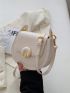 Mini Saddle Bag White Stitch Detail Flap For Daily