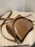 Small Bucket Bag Brown Minimalist For Daily