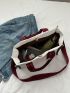 Small Shoulder Tote Bag Colorblock Double Handle For Daily