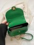 Small Saddle Bag Green Fashionable Top Handle For Daily