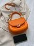 Small Saddle Bag Orange Fashionable Top Handle For Daily